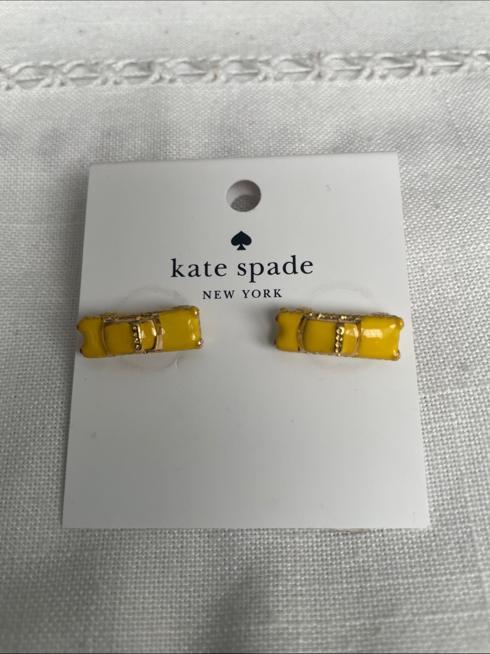 kate spade Yellow Taxi Stud Earrings,Gold Trim NWT , NO LONGER IN Production